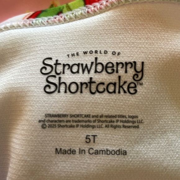 Strawberry Shortcake One Piece Swimsuit - Size 5T - Picture 5 of 12